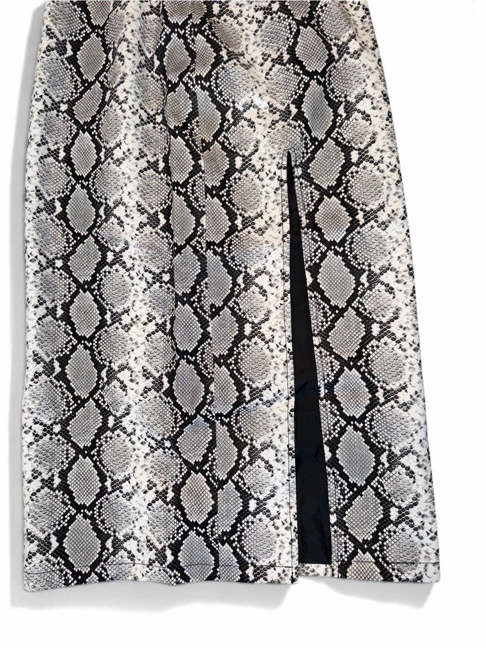 NWT Topshop Snakeskin Faux Leather Pencil Midi Skirt High Slit - Picture 8 of 8
